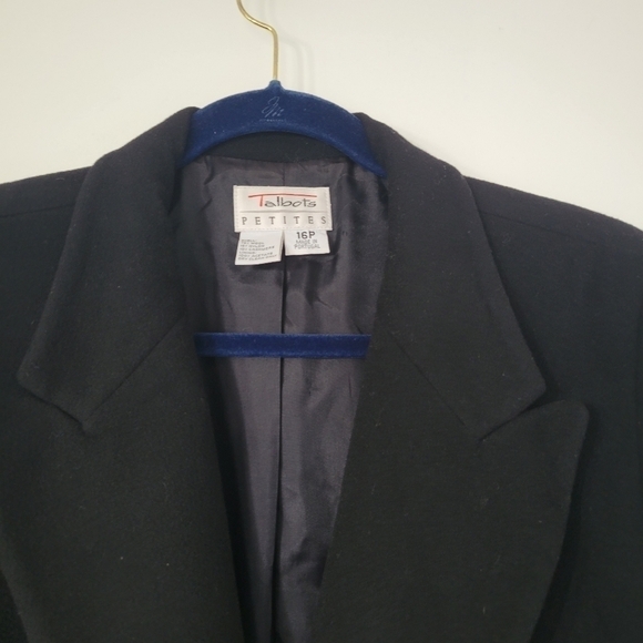 Talbots Petites Black Wool Cashmere Blend Coat Size 16P - Picture 7 of 10
